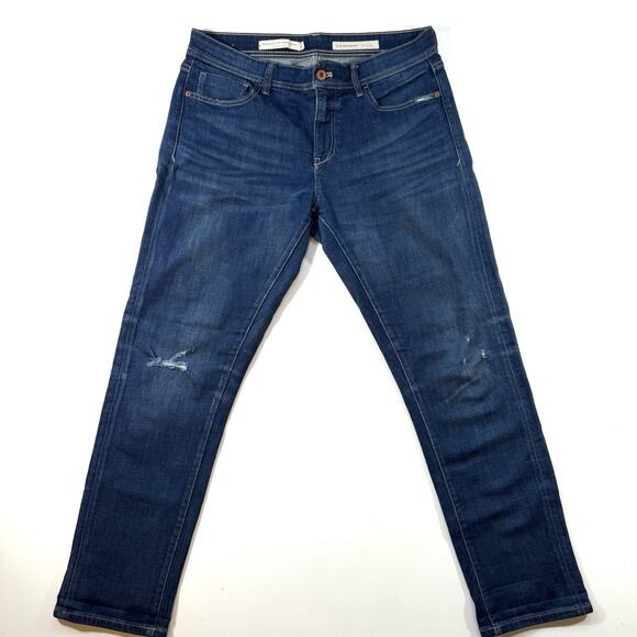 Pilcro and the letterpress slim boyfriend jeans blue ripped denim size 29 anthro - Picture 1 of 9